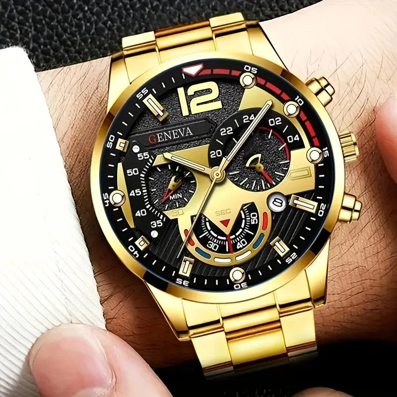 Royal Golden Prestige Set – Watch, Bracelet, Ring & Necklace - TZ