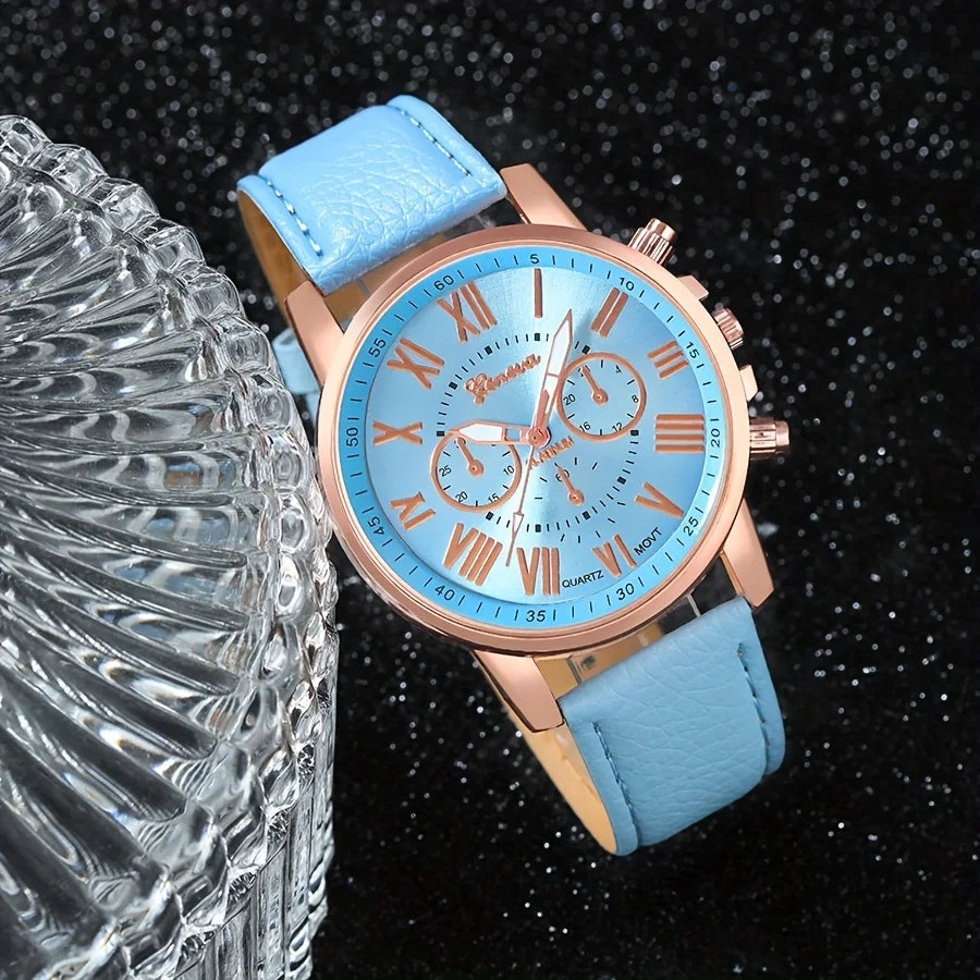 Aurora Blue Luxury Jewelry & Watch Set - TZ