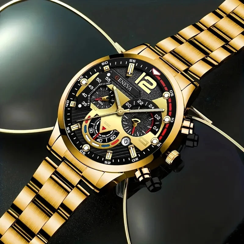Royal Golden Prestige Set – Watch, Bracelet, Ring & Necklace - TZ