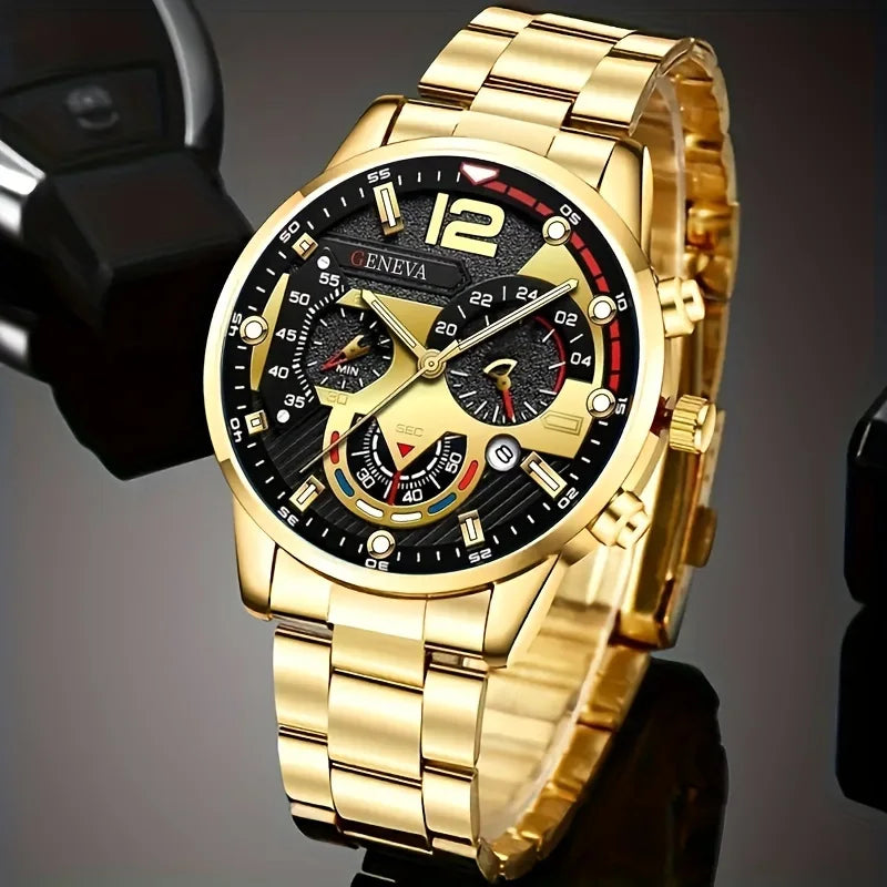 Royal Golden Prestige Set – Watch, Bracelet, Ring & Necklace - TZ